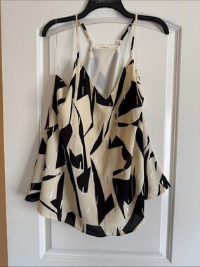 Caramel Black & Cream Abstract V-Neck Camisole